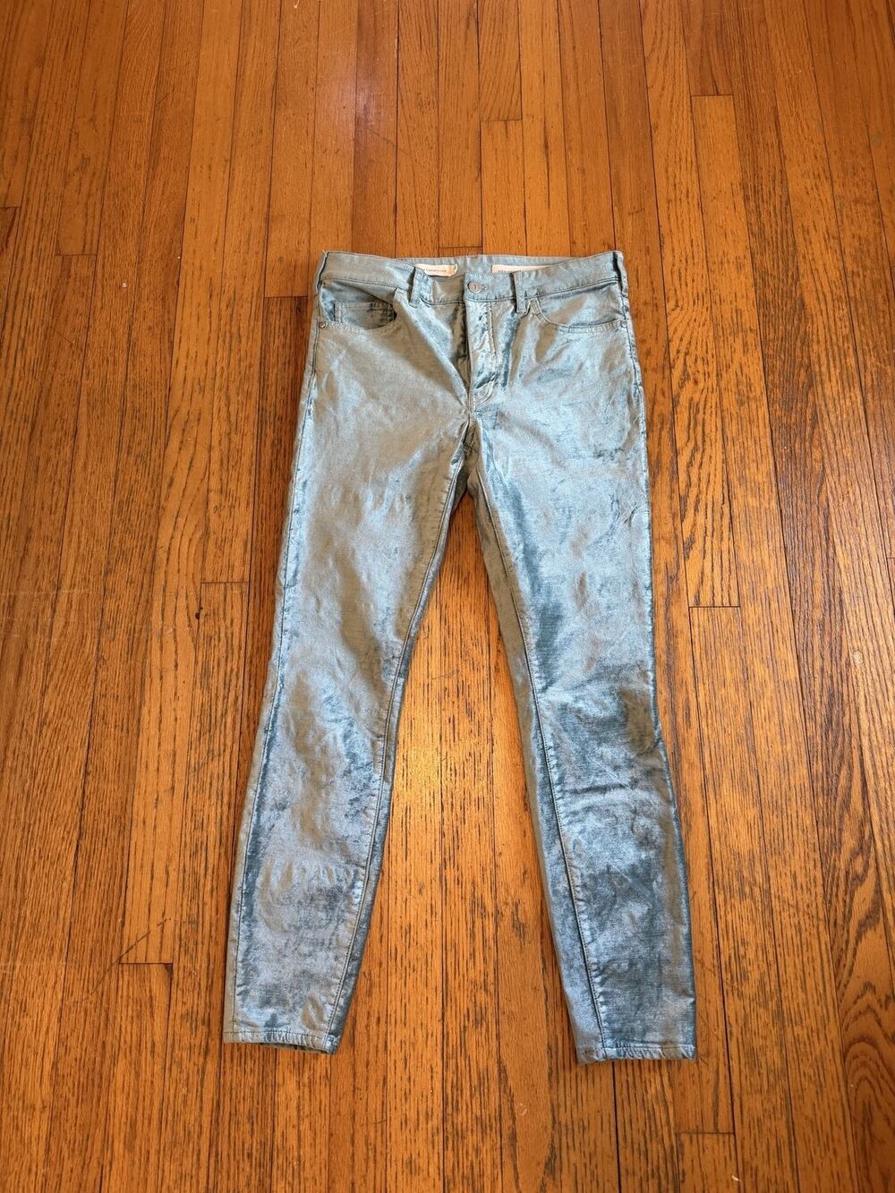 Pilcro And The Letterpress Velvet Skinny Jeans 28 Blue